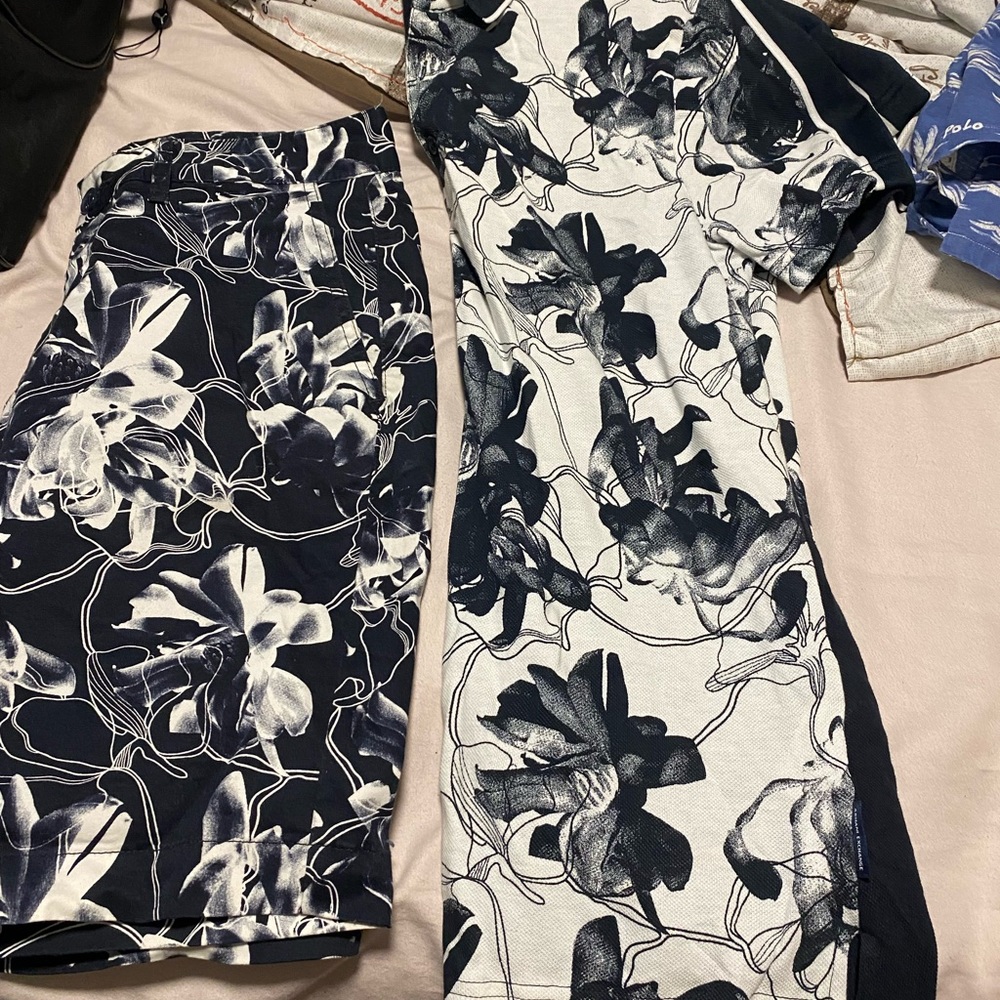 Navy blue Armani Exchange Floral Set